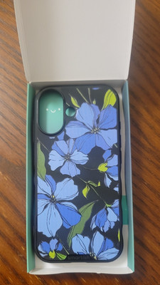 Ends 1/26 11AM PST! Smartish Gripmunk Case iPhone 17 Blue Blossoms, Black