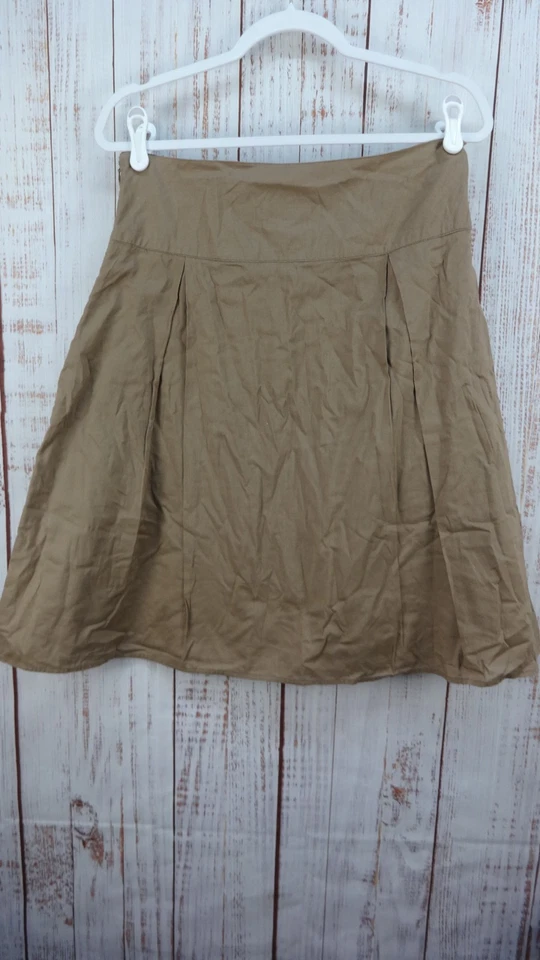 Merona 女式裙 Midi 花卉刺绣 6 码软木棕色棉 — 第 2/4 张图片