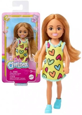 Barbie Chelsea Small Doll in Yellow Heart-Print Dress with Blonde Hair HNY57
