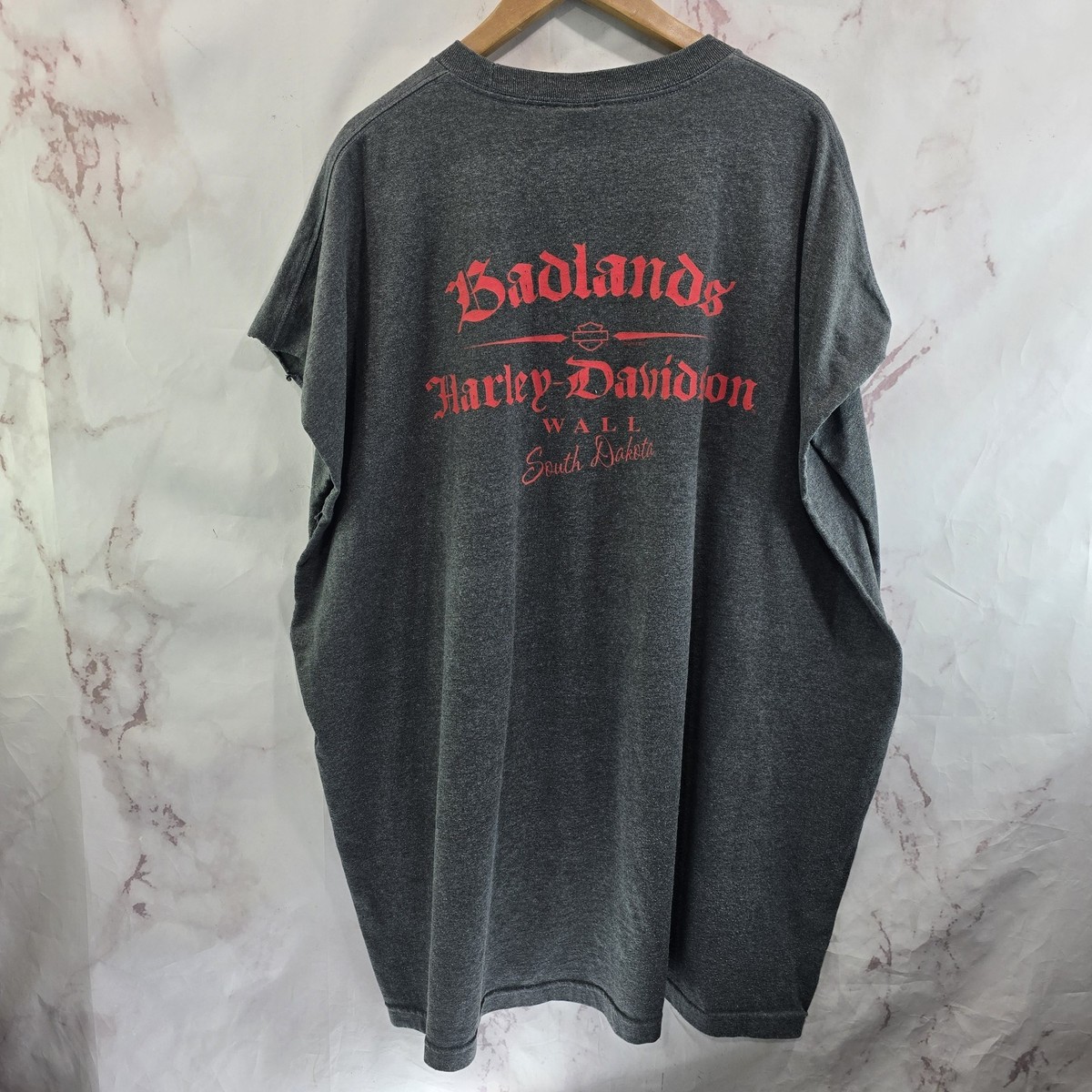 Harley Davidson T Shirt Mens 6XL Gray Badlands Sturgis Crew Cut