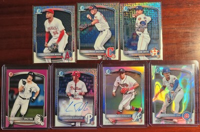 2025 Bowman Prospect Mega Auto Carson DeMartini, Travis Bazzana, Lava Refractor,