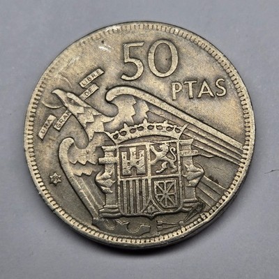 1957 (59) Spain 50 PTAS Pesetas Francisco Franco Star 59 KM# 788