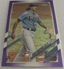 2021 Topps Chrome Update Baseball Brent Honeywell Tampa Bay Rays Purple rookie
