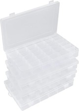Bead Organizer 36 Grids 4 Pack Clear Plastic Parts Organizer Box 3600 Tackle Box