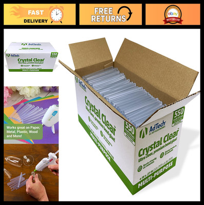 Clear Mini Hot Glue Sticks 4'' (550 Pack) - Multi-Temperature, Quick Bonding for