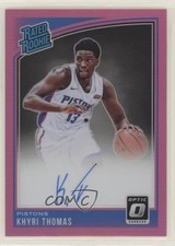 2018 Panini Donruss Optic Pink Prizm Signatures 16/25 Khyri Thomas #173 Auto 1h1