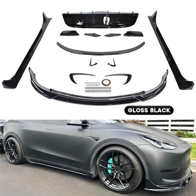 FITS TESLA MODEL Y 2020-2024 FAST STYLE GLOSSY BLACK ABS FULL BODY KIT AEROKIT