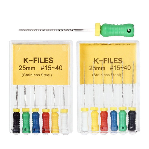 6*/Confezione Dentale Acciaio Inox Endodontico Canale Radice K-Files 21/25/31mm Uso Manuale - Foto 27 di 38
