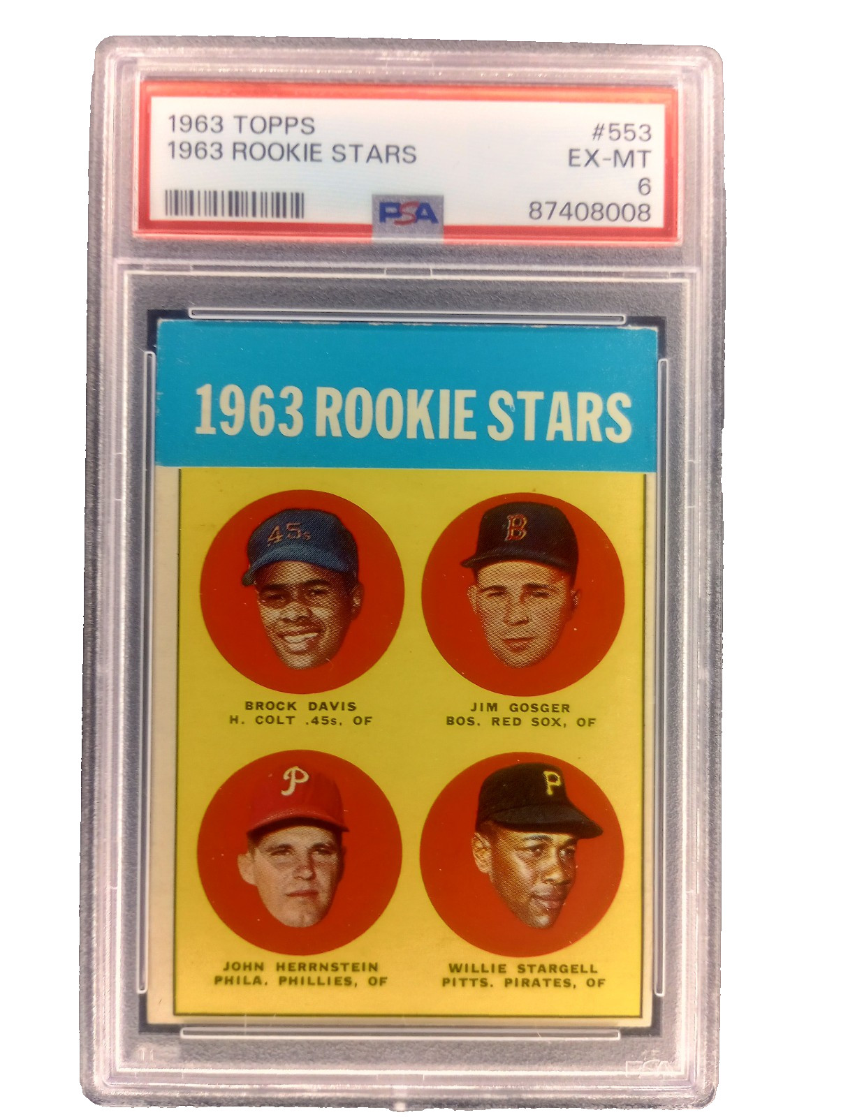 1963 Topps - High # Willie Stargell #553 (RC) PSA 6 EX-MT