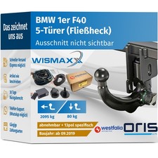 ANHÄNGERKUPPLUNG für BMW 1er F40 ab 19 vert. abnehmbar ORIS +13pol E-Satz SPEZ