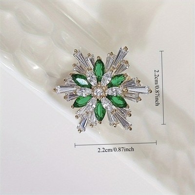 Women's Elegant Snowflake Shaped Alloy Brooch Synthetic Zircon Brooch