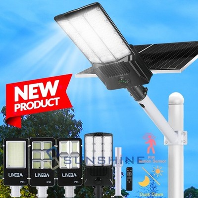 999999000LM Commercial 16000W LED Solar Street Light Dusk to Dawn Road Lamp+Pole