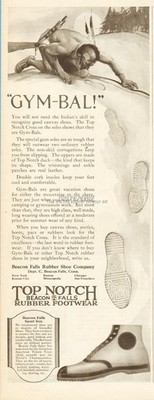 1921 Top Notch Gym Bals Beacon Falls Rubber Shoe Co CT Native American Indian Ad