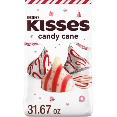 HERSHEY S KISSES Candy Cane Flavored Candies 34.88 oz Bulk Holiday Treats