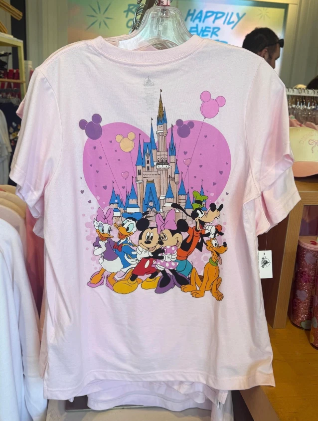 Disney Mickey Mouse & Friends Valentine's Day T-Shirt Pink Size XL New