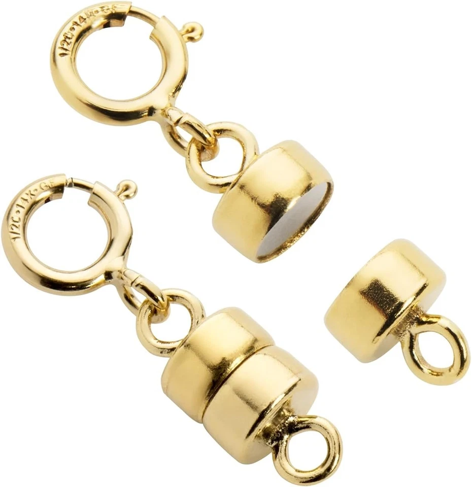 Yellow Gold Filled Round Magnetic Clasp Converter | Converts Necklaces or Bra... - Image 2 of 4