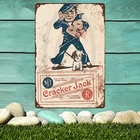 1pc Vintage Cracker Jack Tin Metal Signs 8x12 Inch, UV Printed Iron Wall Art, Ru