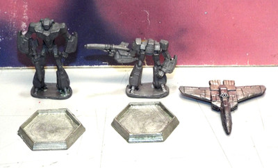 BATTLETECH PHOENIX HAWK & LAM MECH SET (RAL PARTHA, METAL, NO JUMP JETS, RARE)