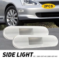 Set of Side 2 Clear Marker Light Housing Front Rear Fit Honda Civic 2002-2005