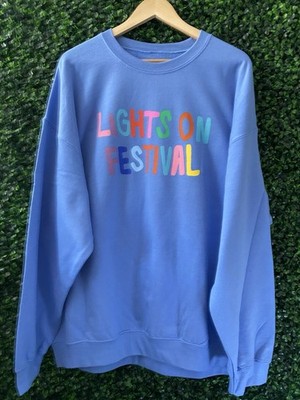 The Thread Shop Lights On Festival H.E.R. Blue Fleece Graphic Sweatshirt 2X