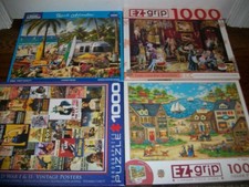 Lot of 4 Premium 1000 pc Jigsaw Puzzles-White Mountain,Masterpieces,Eurographics