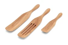 3-Piece Acacia Spurtle Set (Stirring Spatula/Spoon), 2 x 6 x 14.5 inches, Brown