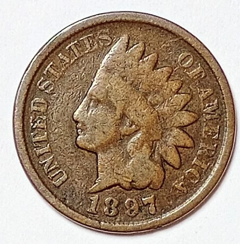 Indian Head Penny Lot of "1" VERY NICE 1897 GOOD OR BETTER°$ FREE SHIPPING $#V49