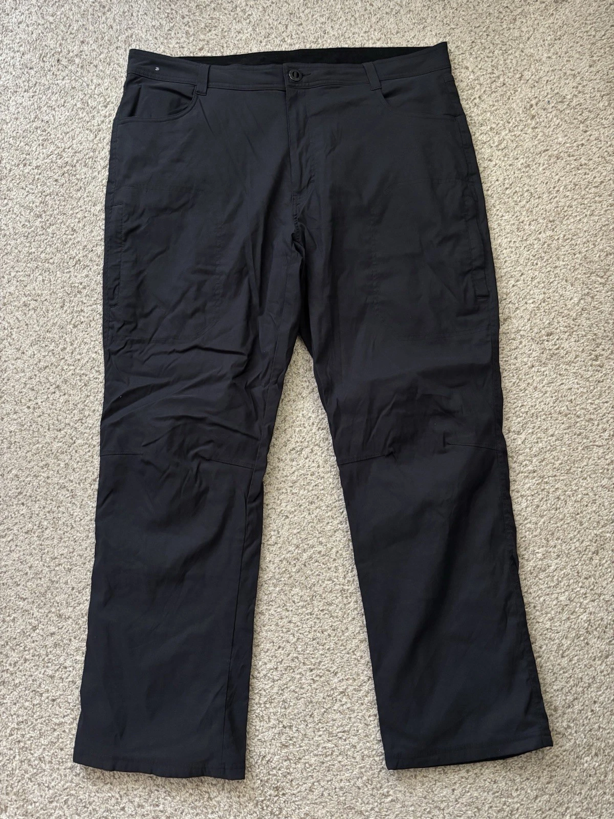Orvis Pants Mens Size 40x30 Black Hiking Pants Zip Pockets Thermal Fleece Lined