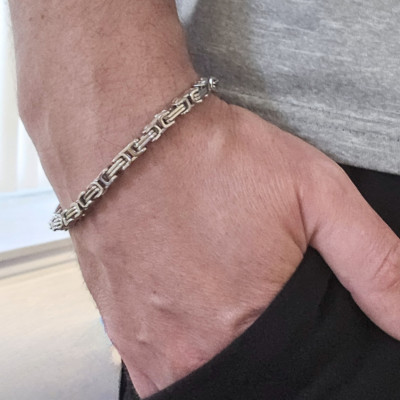 Mens Bracelet 316L Stainless Steel 4/5/6mm Byzantine Box Quality Jewelry