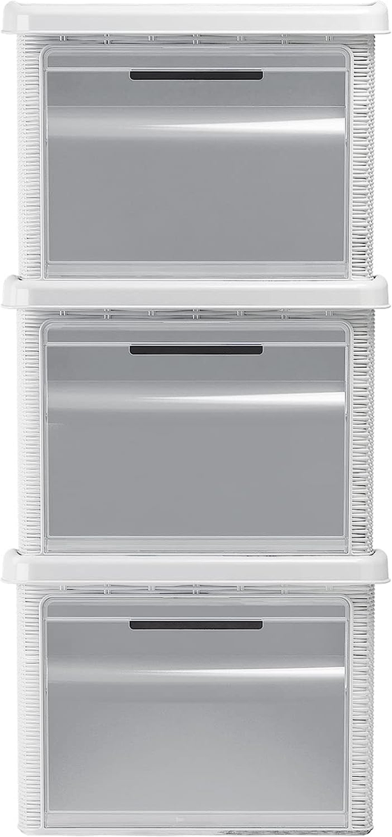 Scatola Elegance Multiuso Bianca - 39x29x21 Cm, 15 Litri, Con Coperchio, Impilabile - Foto 7