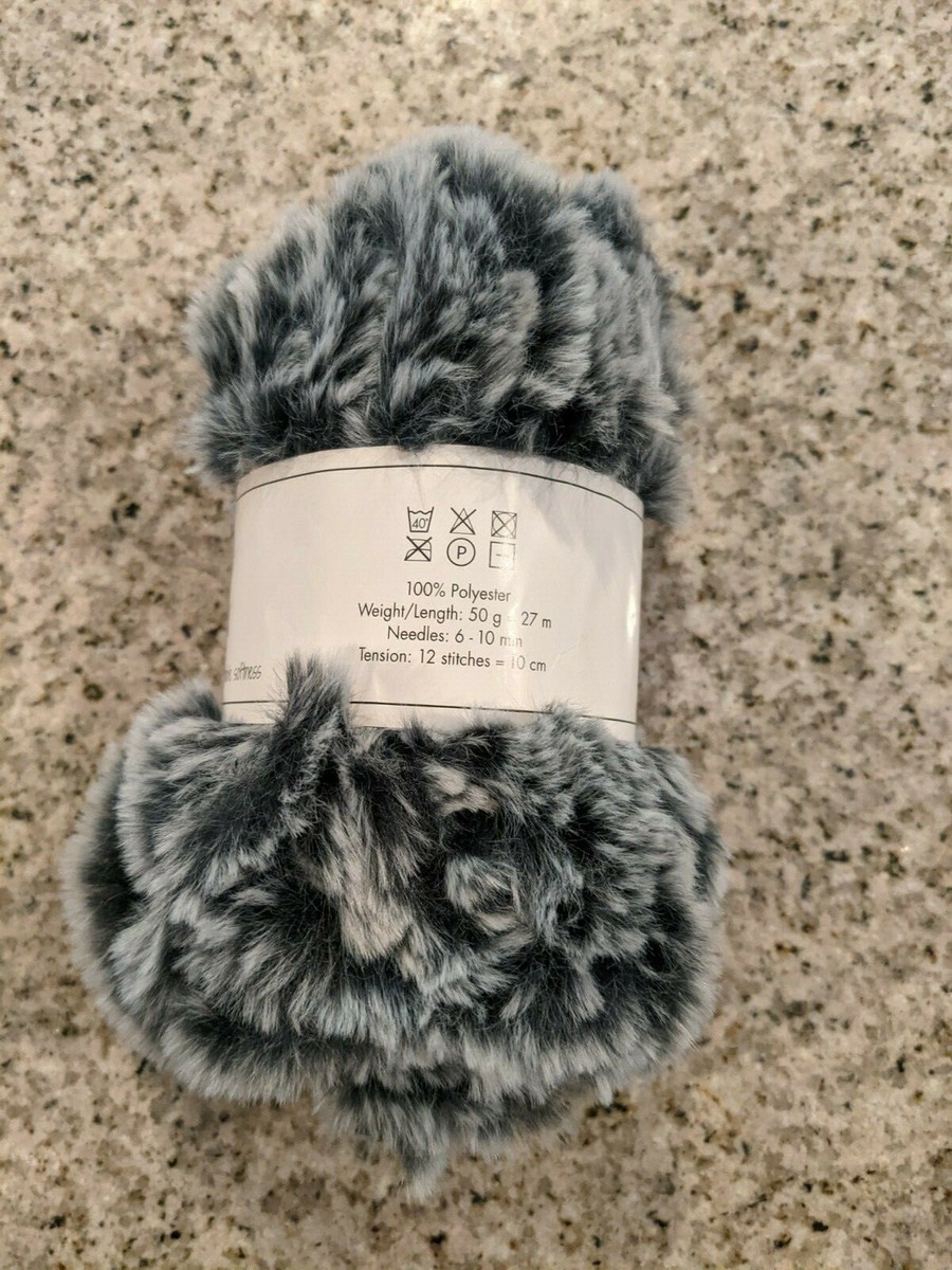 Go Handmade Fur Lux 50g Yarn grey tones soft fluffy 30 yards | eBay