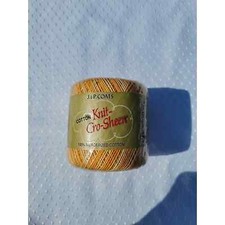 J P Coats KNIT-CRO-SHEEN 100 Mercerized Crochet Cotton 19 Shaded Yellow NIP
