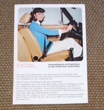 Mercedes-Benz pasy bezpieczeństwa / tapicerka / zagłówki wydanie 1973