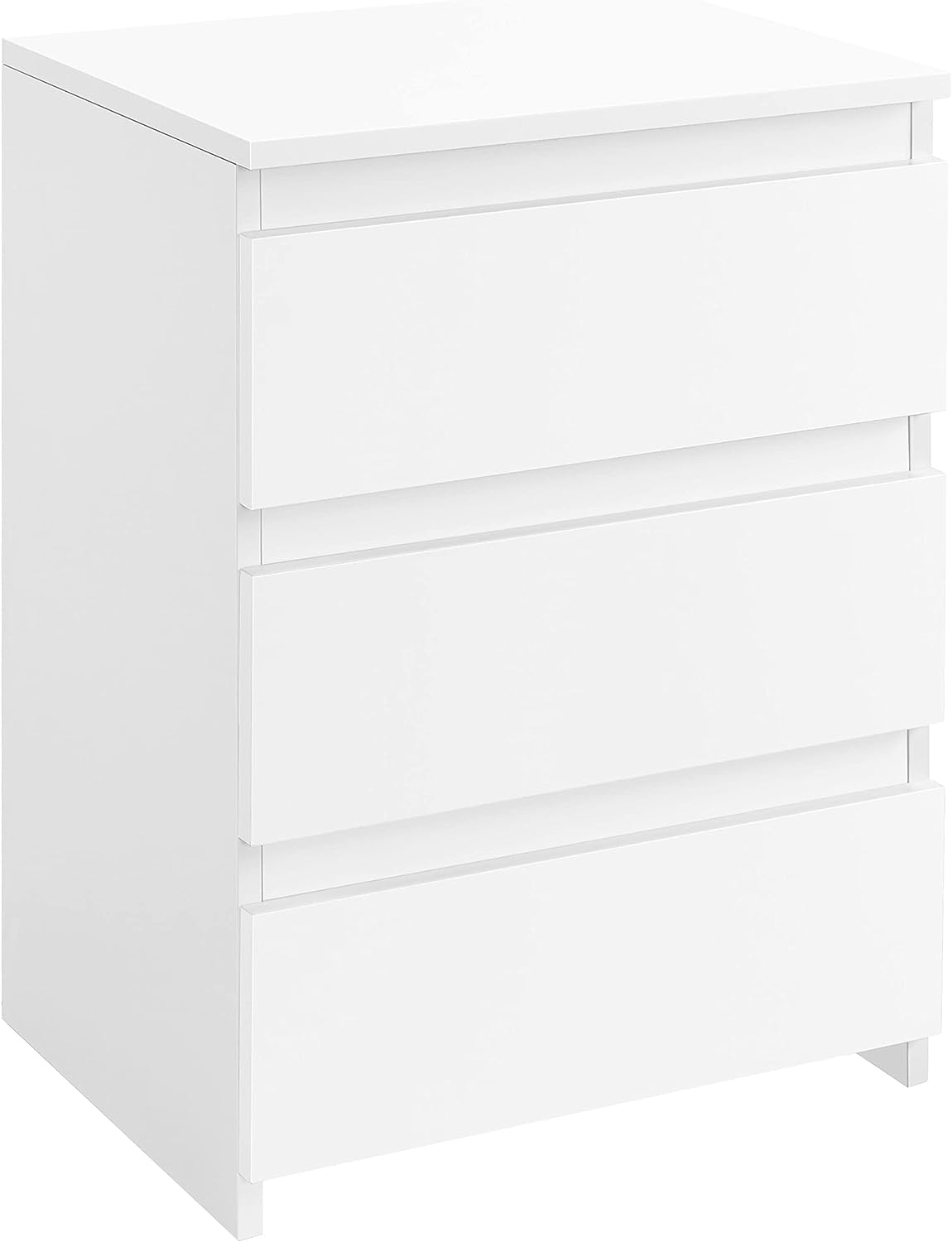 Nightstand with 3 Drawers, Wooden Bedside Table with Storage, Small Bedside Stor-image