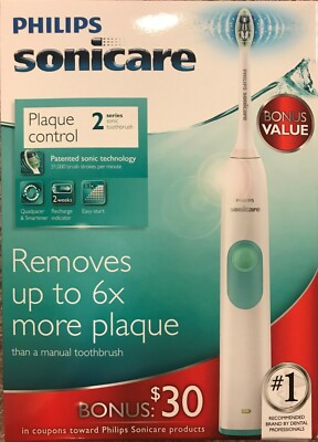NEW PHILIPS SONICARE SERIES 2 HX6211/18 PLAQUE CONTROL RECHARGEABLE TOOTHBRUSH
