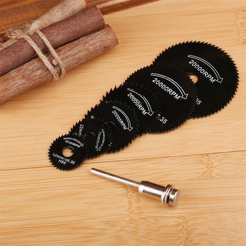 6x HSS Saw Blades Cutting Wheel Discs Mandrel Power Rotary Tool Set High Quality - Picture 2 of 12