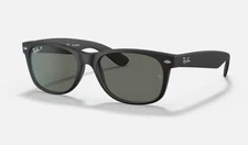 Ray-Ban New Wayfarer Classic Matte Rubber Black Polarized 55 mm Sunglasses