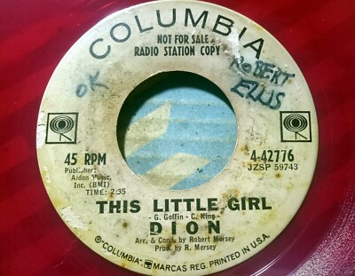 Dion - This Little Girl - Columbia 42776 - Promo - Red Vinyl  