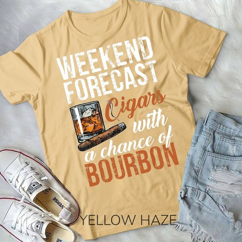 Pronóstico de fin de semana Cigarros con Chance Bourbon Tshirt Gift Men Unisex Form T-Shirt - Imagen 11 de 11