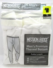 Mission Ridge Men’s Premium Thermal Bottom Ankle Length Size XL New White