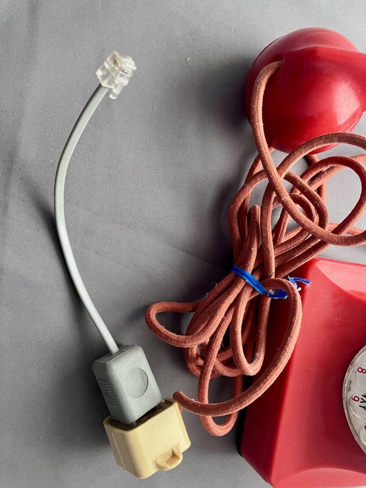 Vintage Bell System Western Electric 302 Pekin esfera giratoria roja funcionando, años 40 Foto 4 de 4