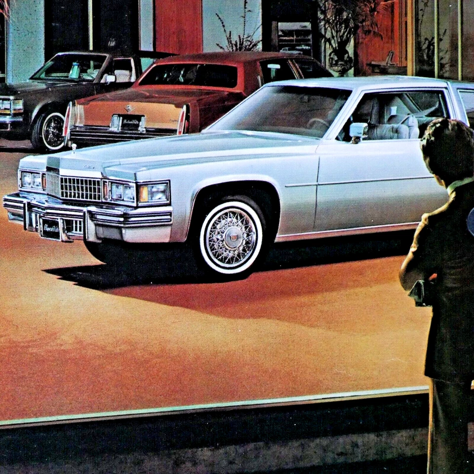 Cadillac 1978 cupé Deville plateado vintage sala de exposición anuncio impreso original 8,5 x 11" Foto 4 de 4