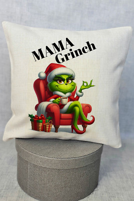 Personalisierte lustige MAMA Grinch Kissenhülle Frohe Weihnachten Mutter Mama