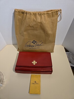 PATRICIA NASH GIADA CROSSBODY BAG NWT BERRY RED LEATHER PURSE FLORET CLOSURE