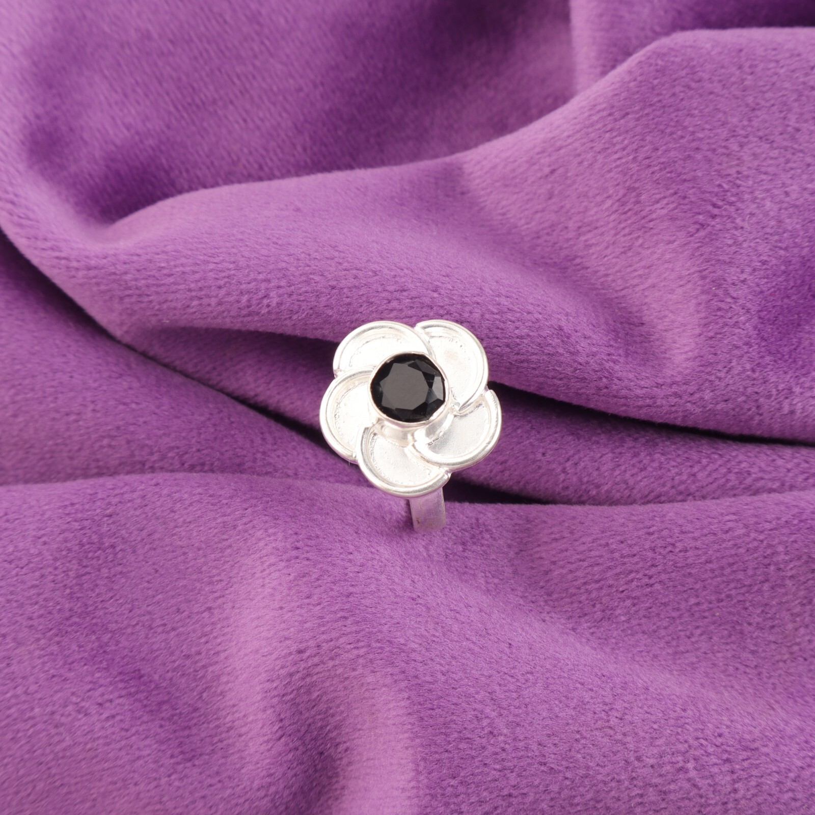 Black Onyx Boho Bezel Ring in 925 Sterling Silver - All Sizes