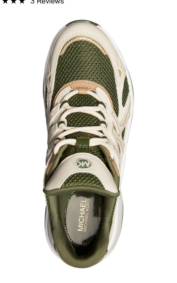 MICHAEL KORS スニーカー ホワイト/グリーン　エクストリーム Michael Kors Olympia Sport Extreme Green Mesh Sneakers Shoes