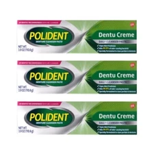 3 Pack - Polident Dentu-Creme Denture Toothpaste, 3.9 Oz Each