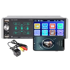 4.1" Single 1 Din Car Radio Touch Screen MP5 Player FM Bluetooth Stereo w/Camera