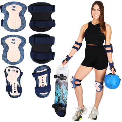 Schutzausrüstung Set Protektoren Kinder Knieschoner Schoner Inline Skates S-L