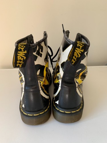 DR MARTENS Vintage Yellow Print Boots Shoes Size UK 8 - Picture 7 of 21